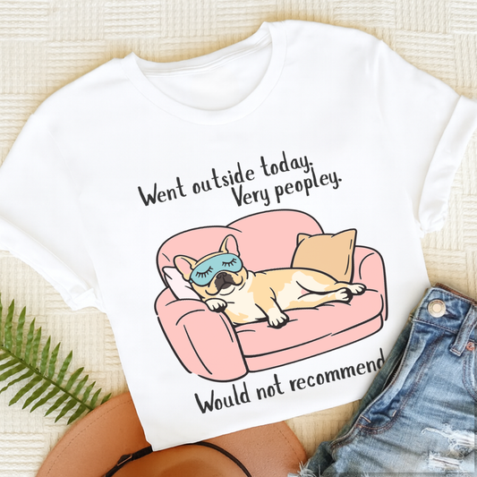 French Bulldog Too Peopley Unisex TShirt White