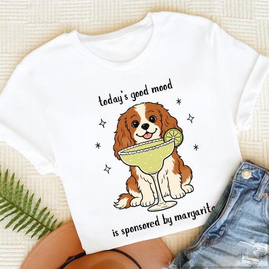 Custom Cavalier King Charles Margaritas Unisex TShirt White