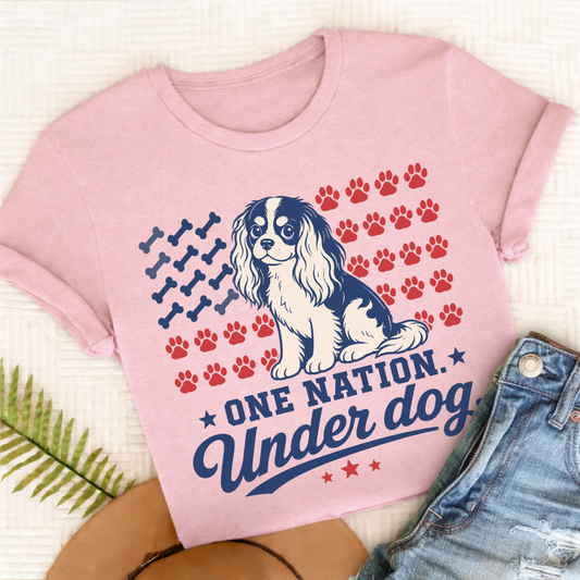 Cavalier King Charles Licks and Liberty Unisex TShirt Comfort Colors Blossom
