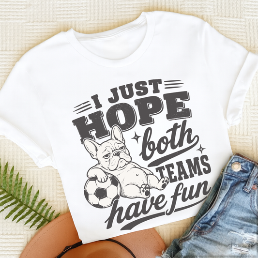 French Bulldog Funny Soccer Both Teams Unisex TShirt White