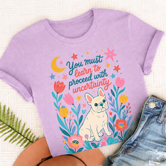 Custom French Bulldog Uncertainty Unisex TShirt Orchid