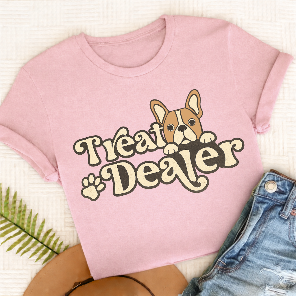 Custom French Bulldog Treat Dealer Unisex TShirt Blossom