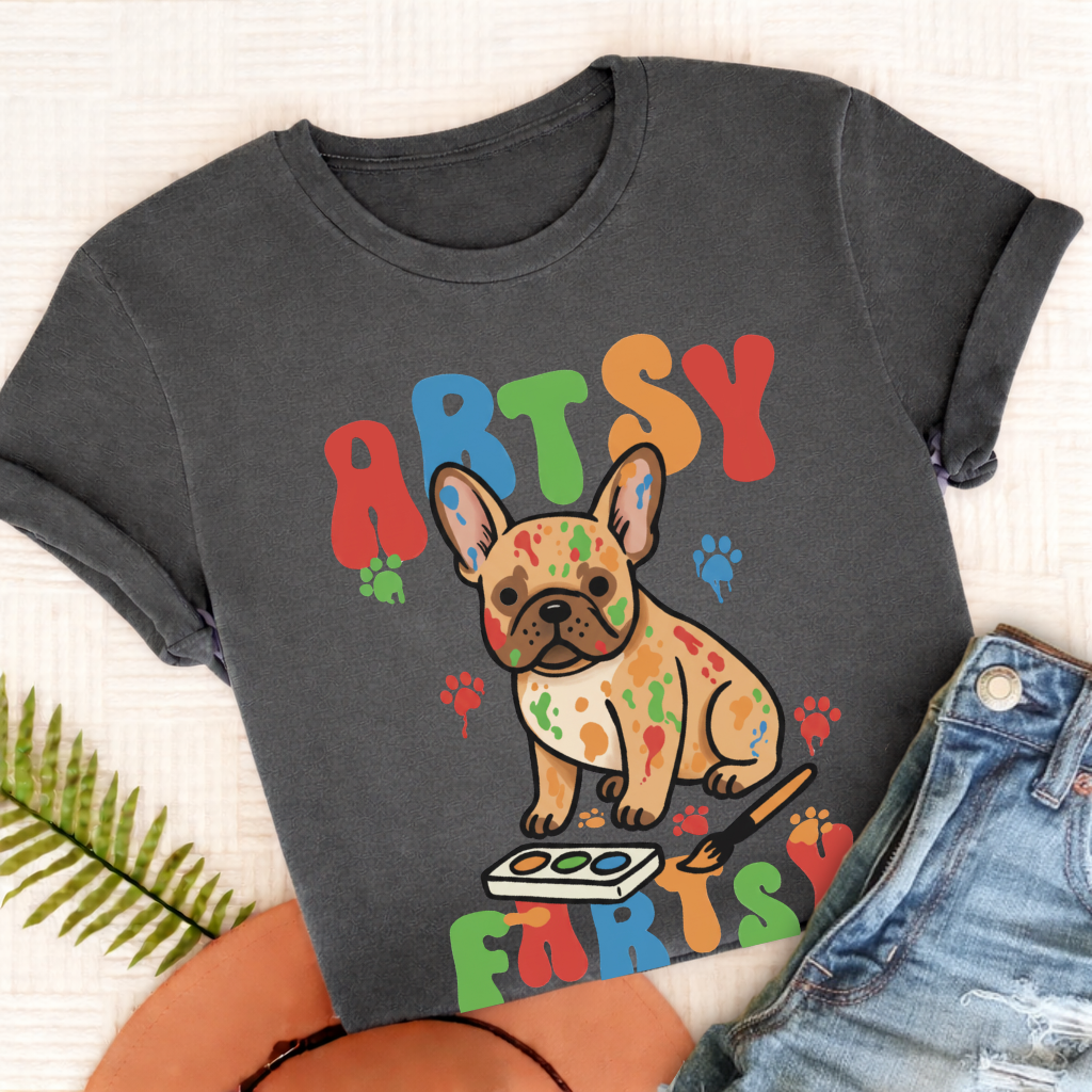 French Bulldog Artsy Fartsy Unisex Tshirt Pepper