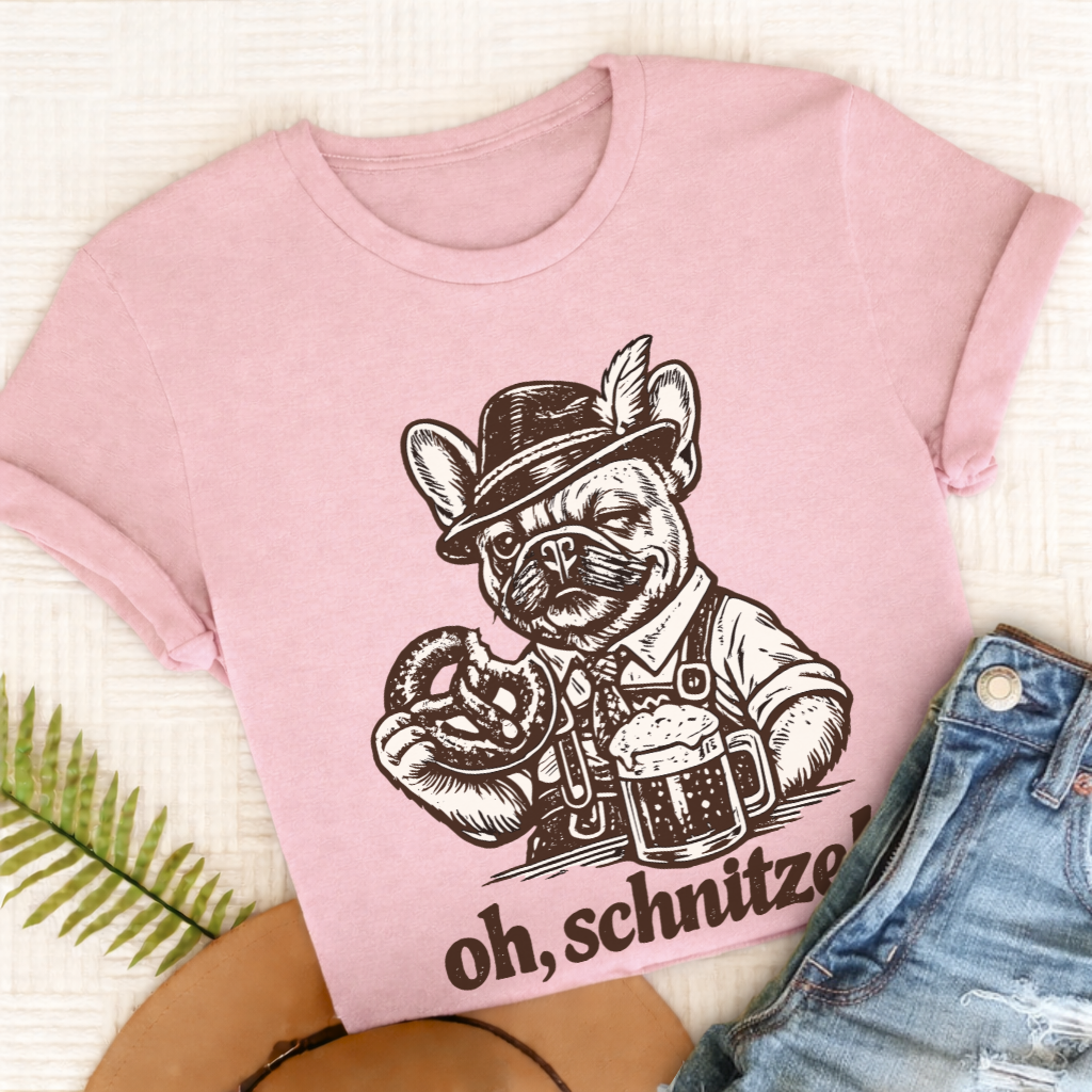 French Bulldog Germany Schnitzel Unisex TShirt Blossom