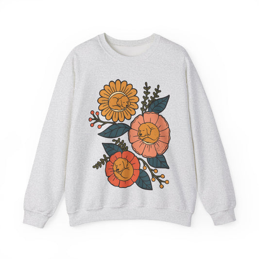 Golden Retriever Sleeping Flowers Sweatshirt