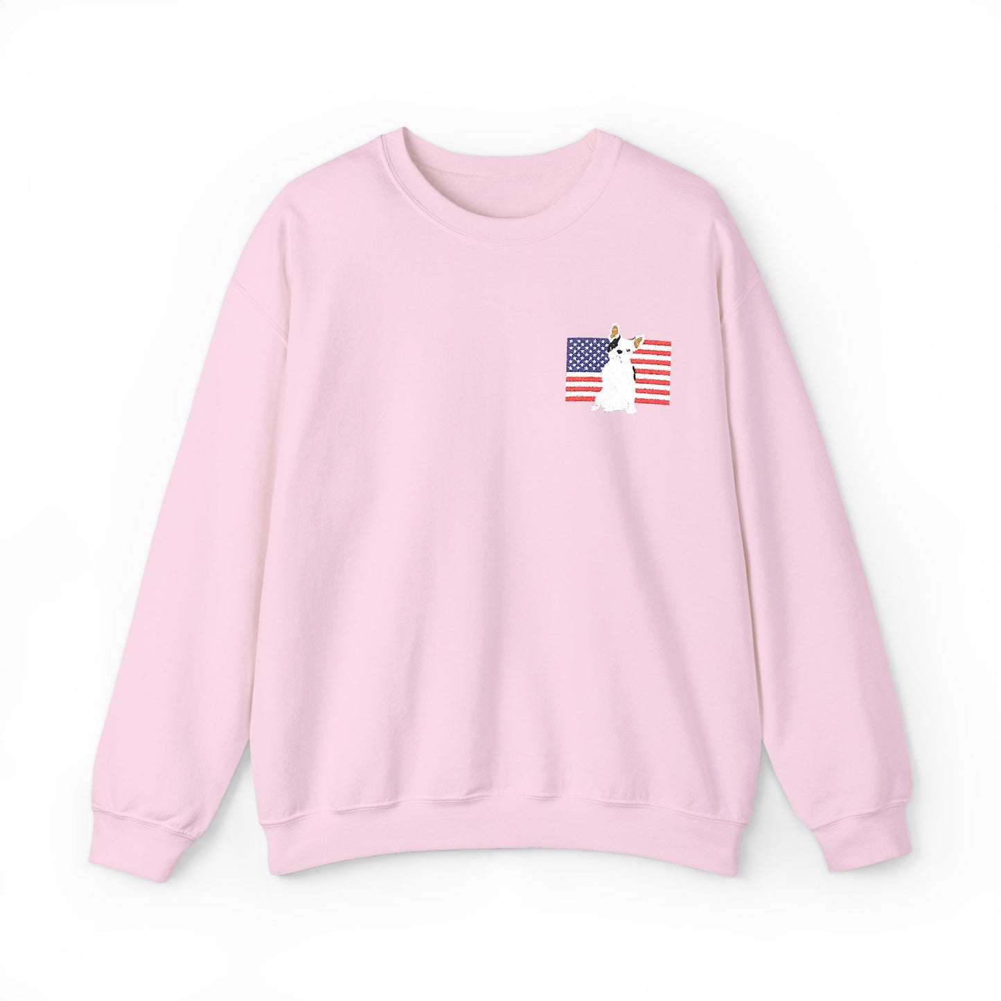Embroidered Flag Piebald Frenchie Sweatshirt