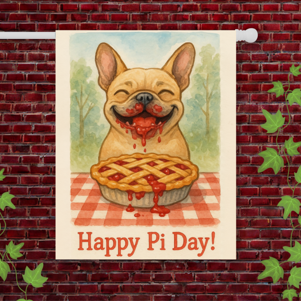Fawn French Bulldog Pi Day Garden Flag