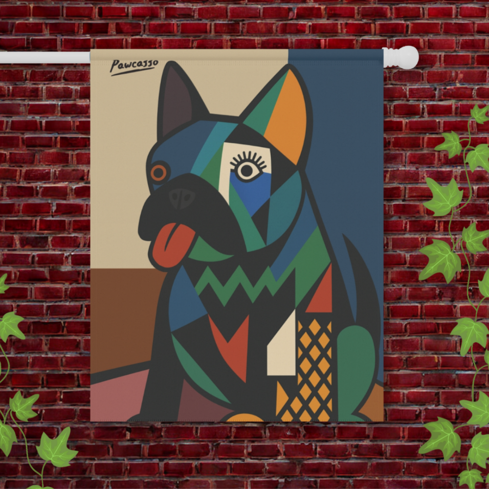 Black French Bulldog Picasso Garden Flag