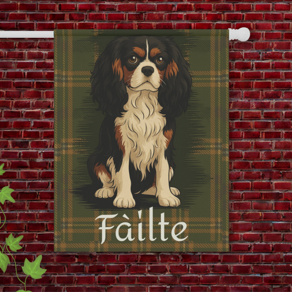 Tricolor Cavalier Scottish Welcome Garden Flag