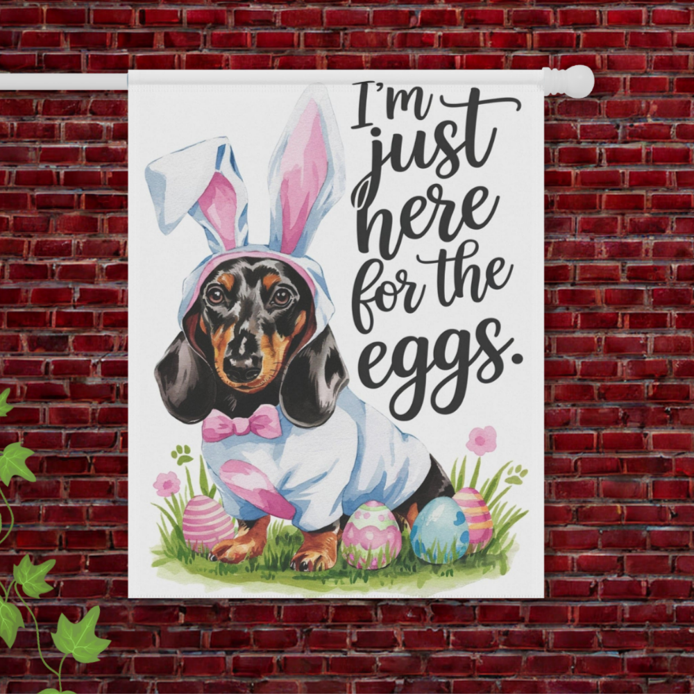 Black Tan Dachshund Easter Yard Flag