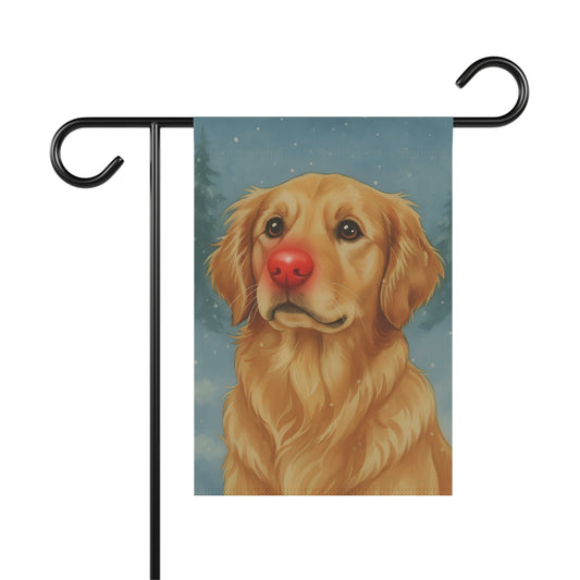 Golden Retriever Reindeer Garden Flag