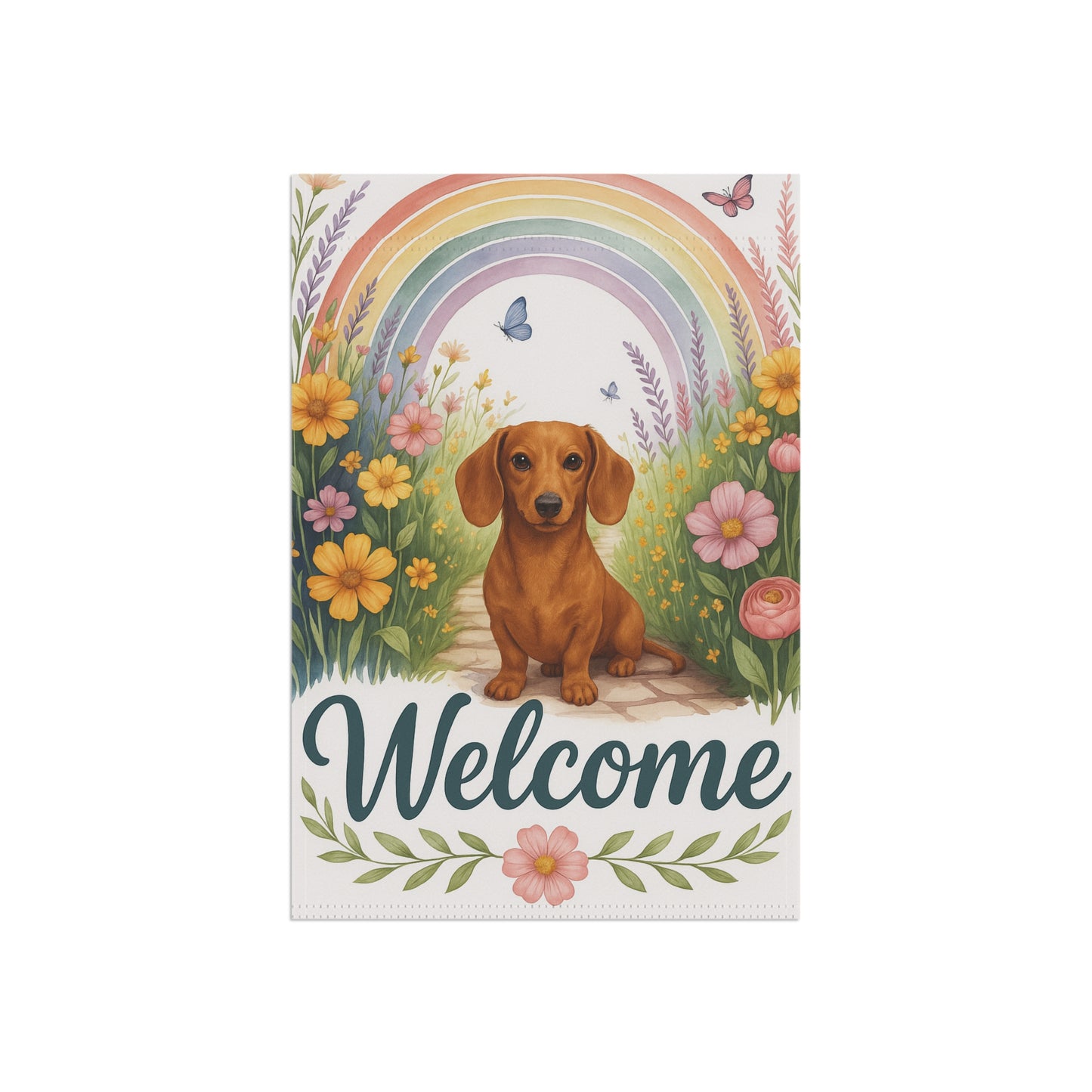 Red Dachshund Welcome Garden Decor