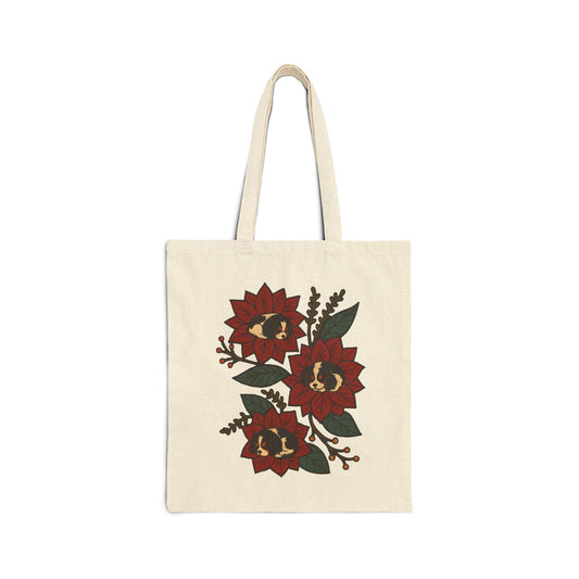 Tricolor Cavalier Holiday Flower Sleeping Tote Bag