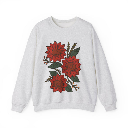 Ruby Cavalier Christmas Flower Sweatshirt