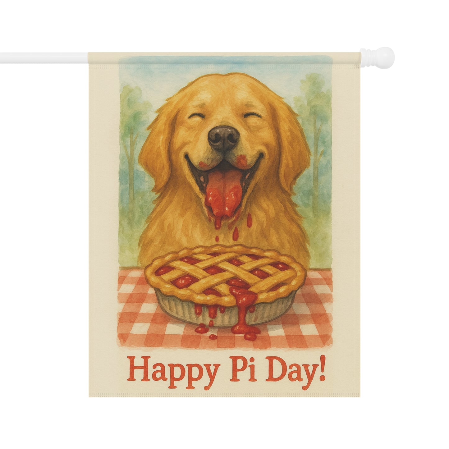 Golden Retriever Pi Day Garden Flag