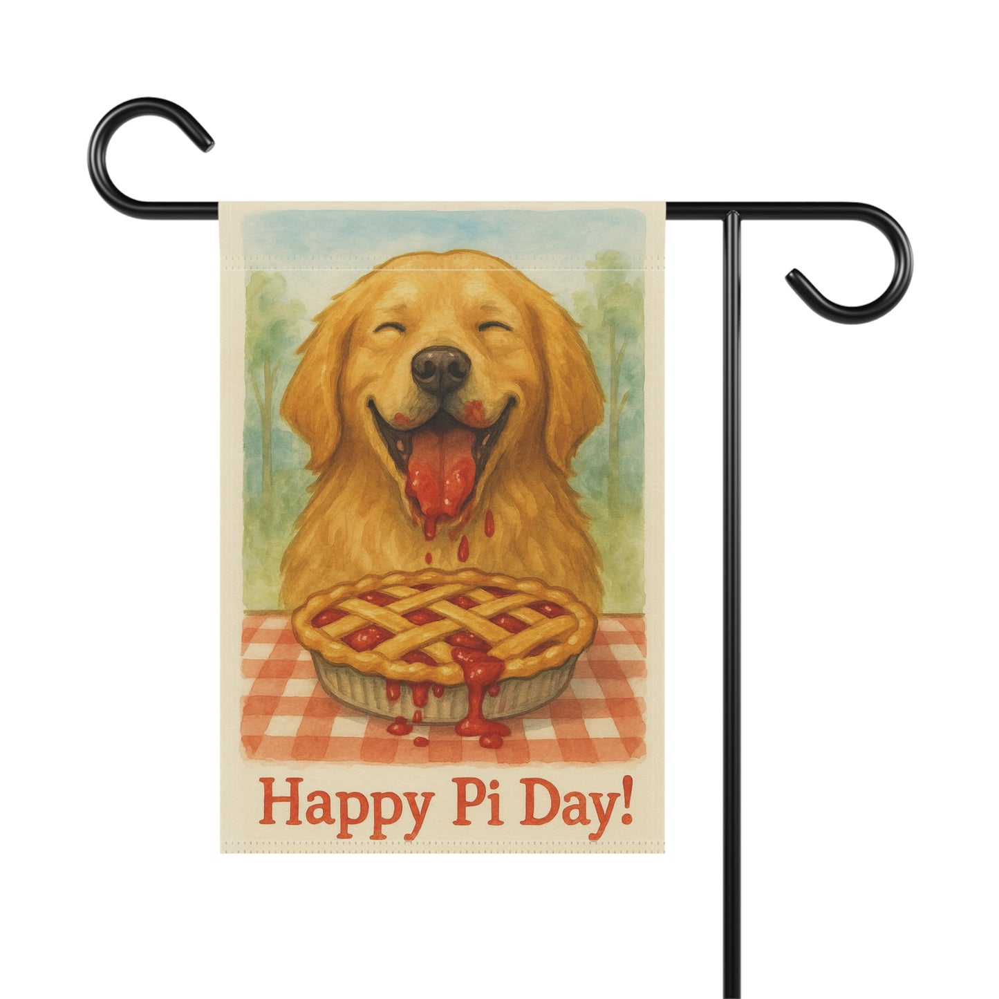 Golden Retriever Pi Day Garden Flag