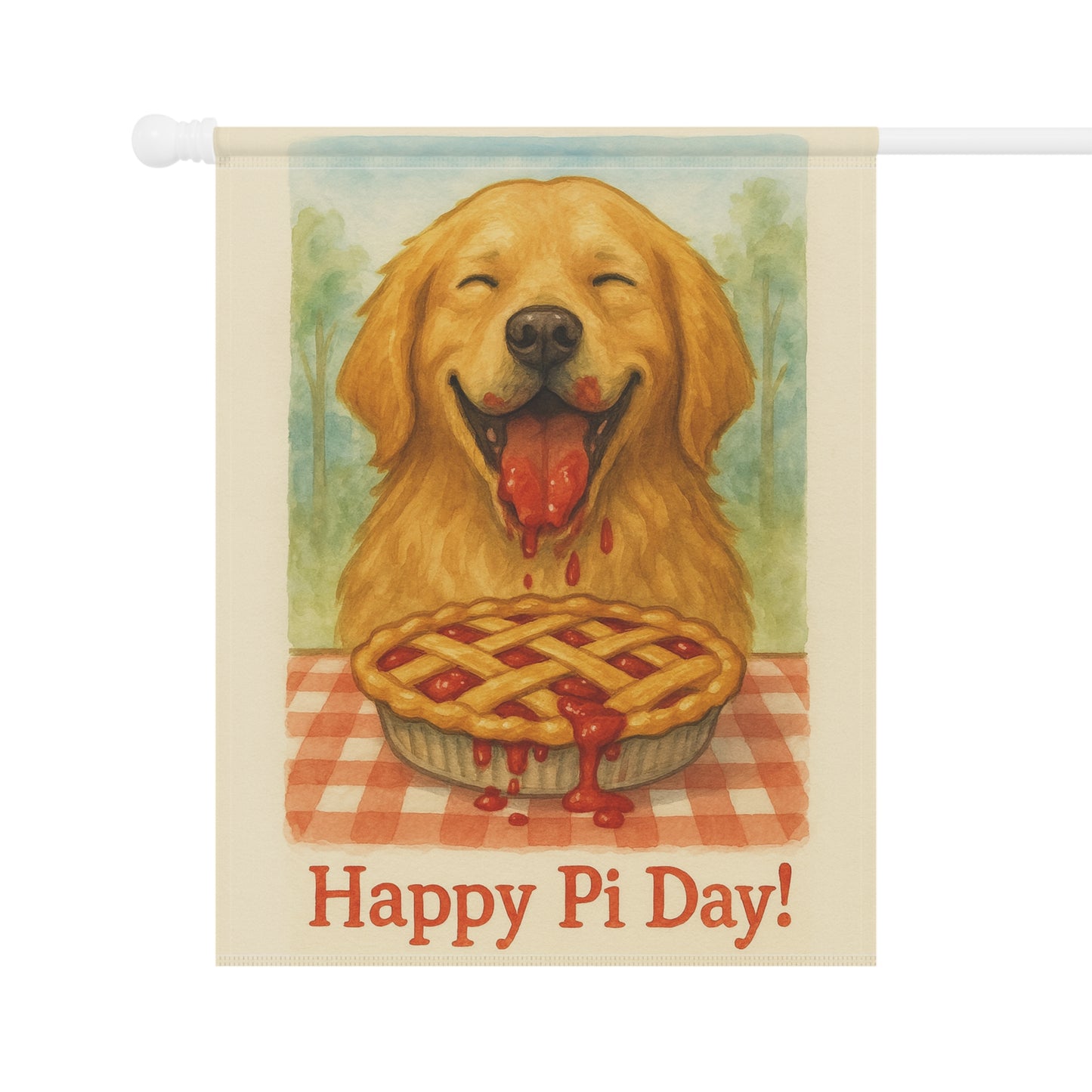 Golden Retriever Pi Day Garden Flag