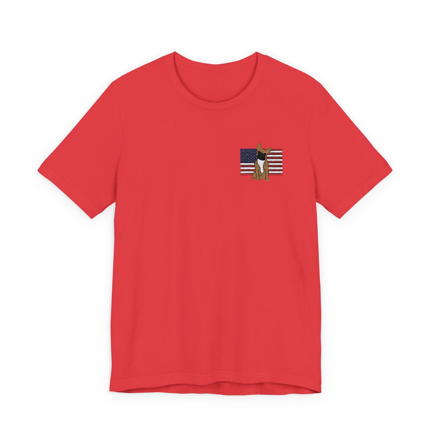 Embroidered Flag Fawn Frenchie TShirt