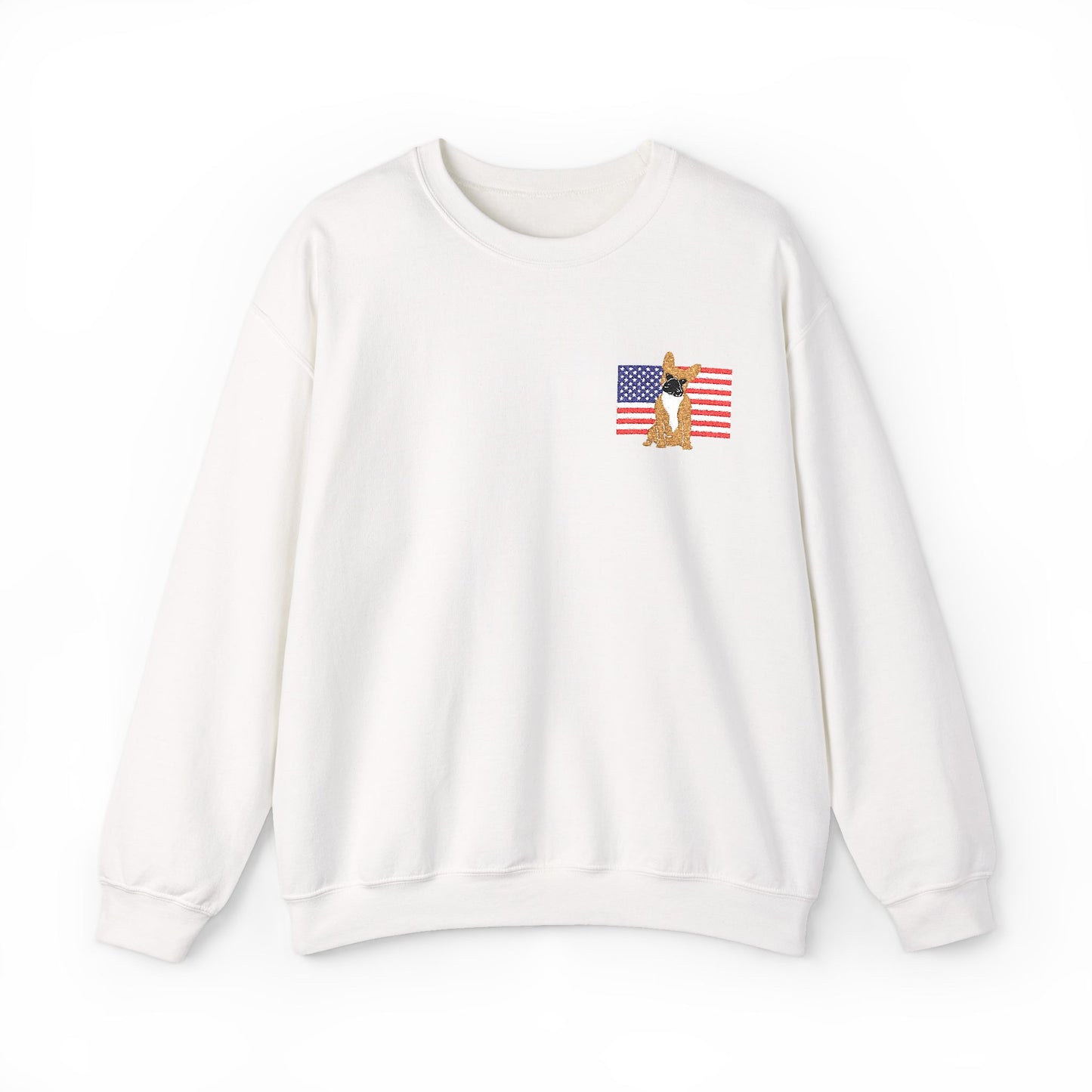 Embroidered Flag Fawn Frenchie Sweatshirt