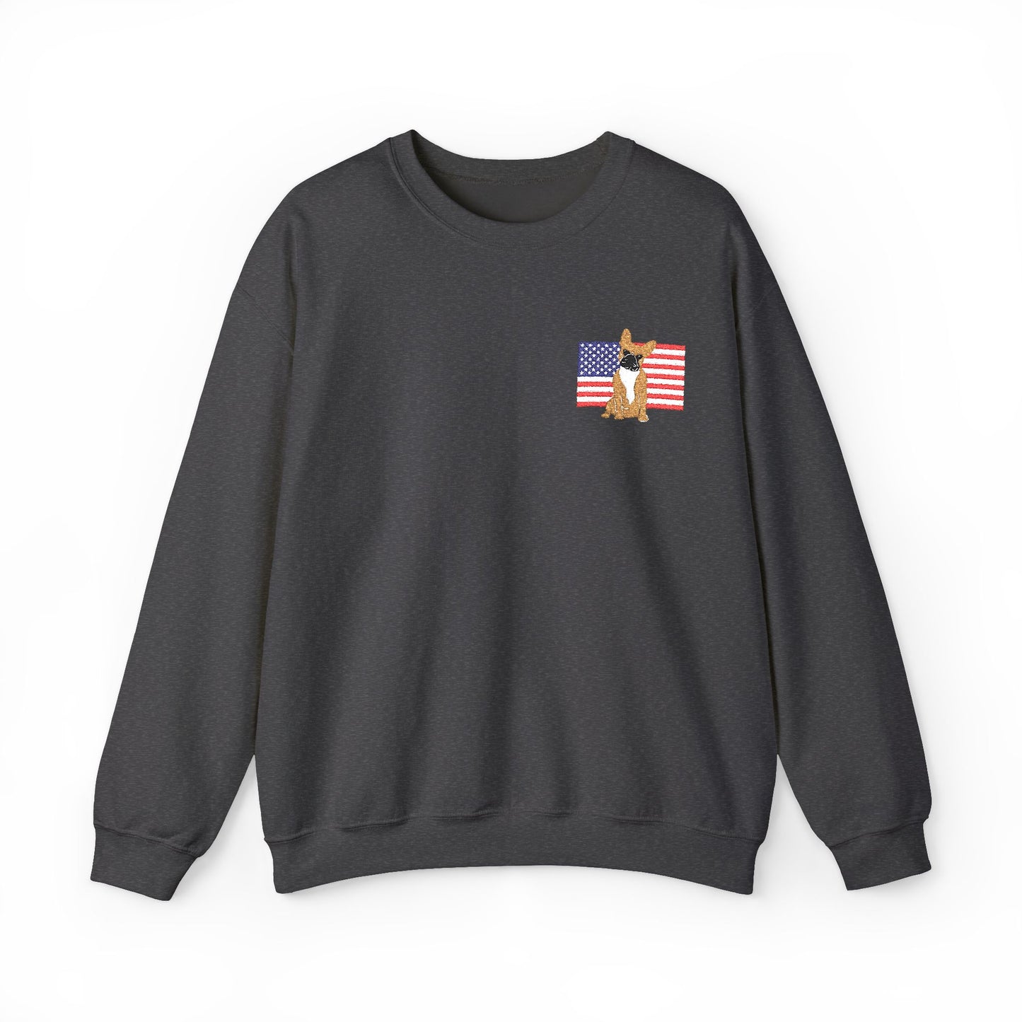 Embroidered Flag Fawn Frenchie Sweatshirt