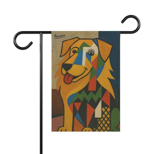 Golden Retriever Picasso Garden Flag