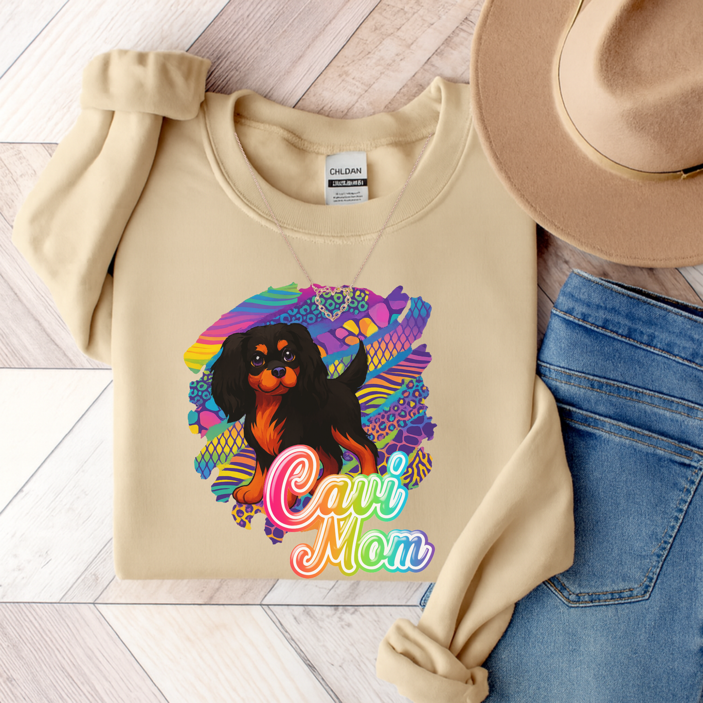 Black & Tan Cavalier Neon Sweatshirt