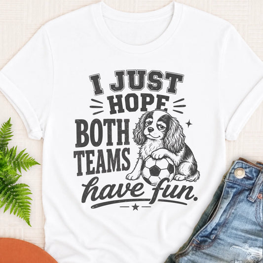 Cavalier Funny Soccer Both Teams Unisex TShirt White