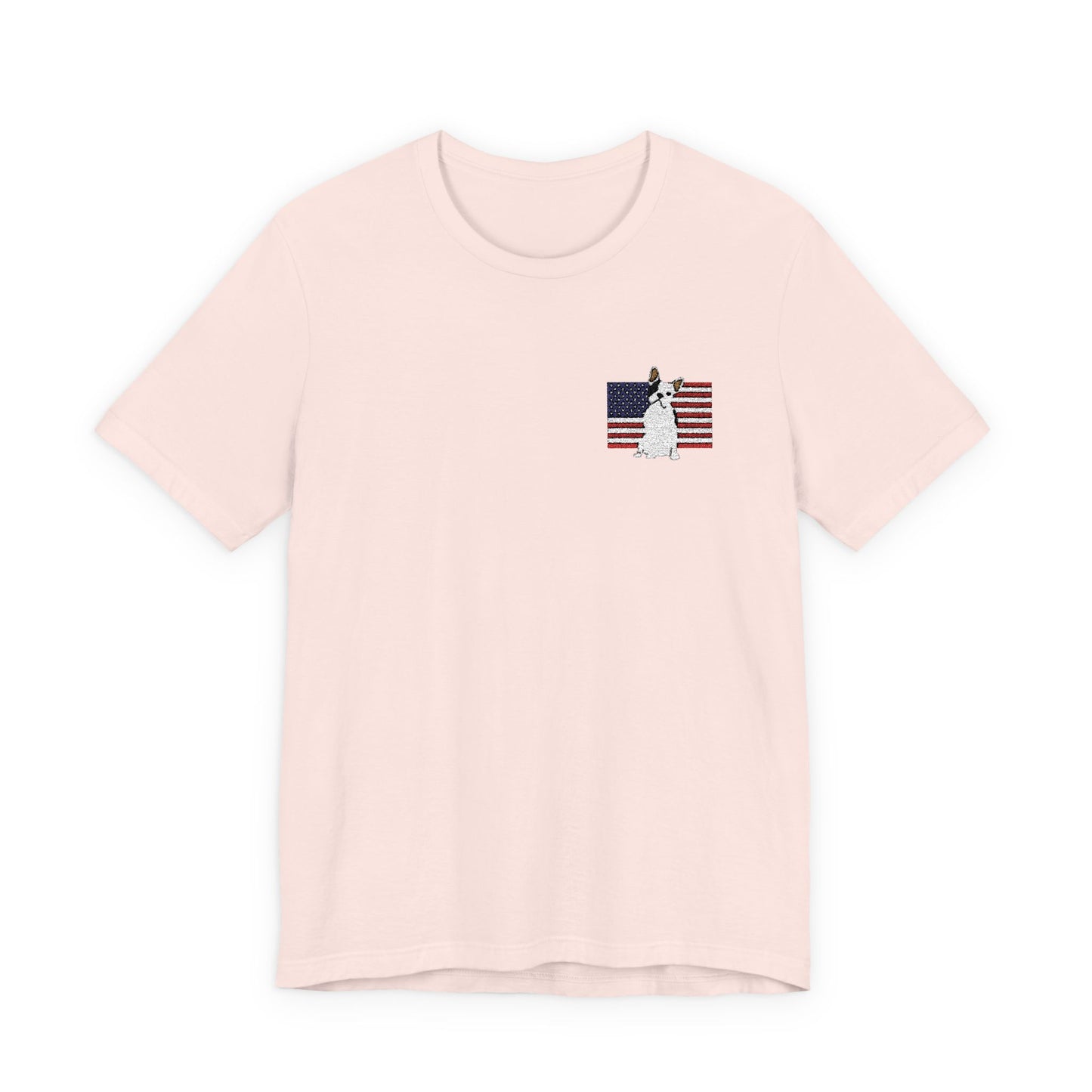 Embroidered Flag Piebald Frenchie TShirt
