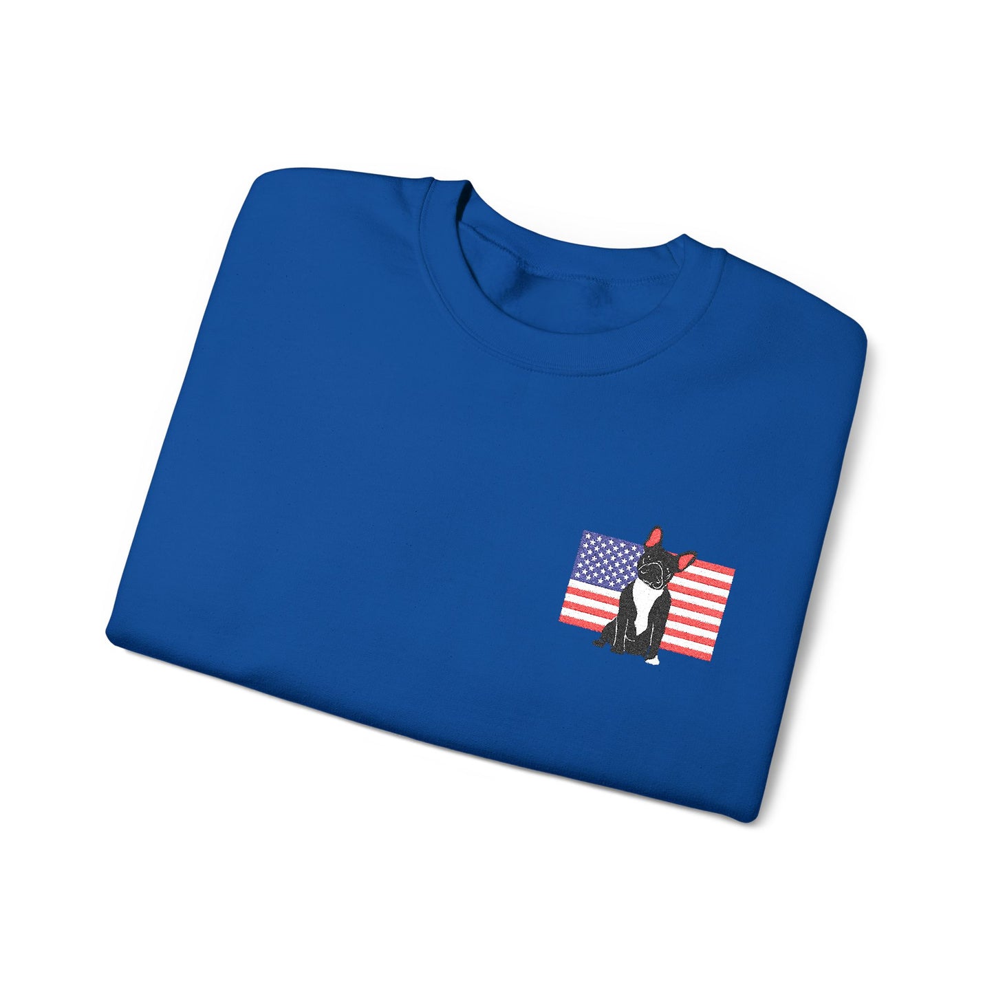 Embroidered Flag Black Frenchie Sweatshirt