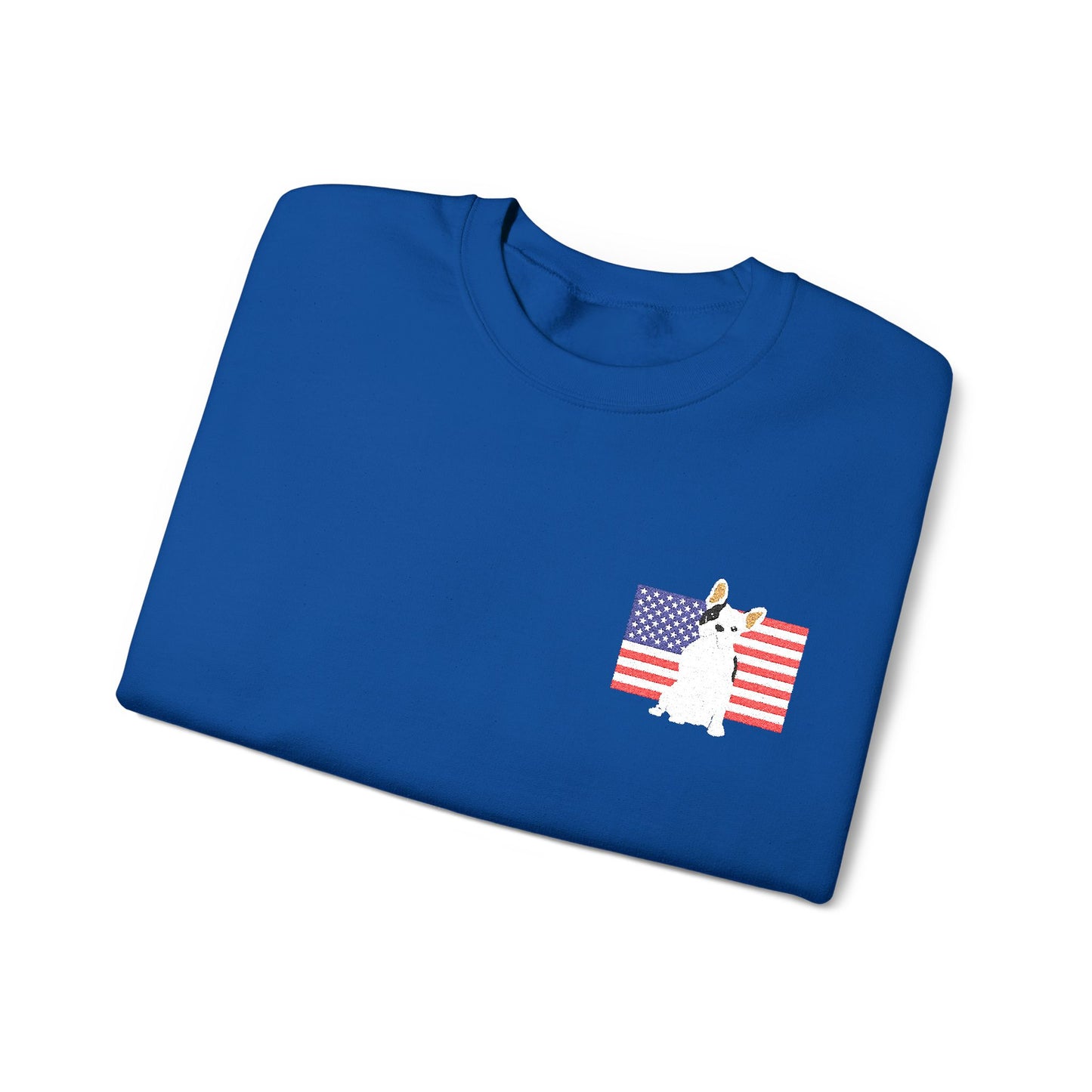 Embroidered Flag Piebald Frenchie Sweatshirt