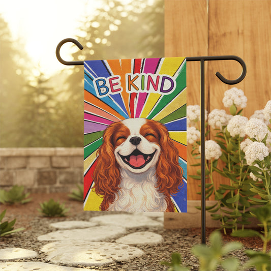 Personalized Cavalier Colorful Be Kind Yard Flag