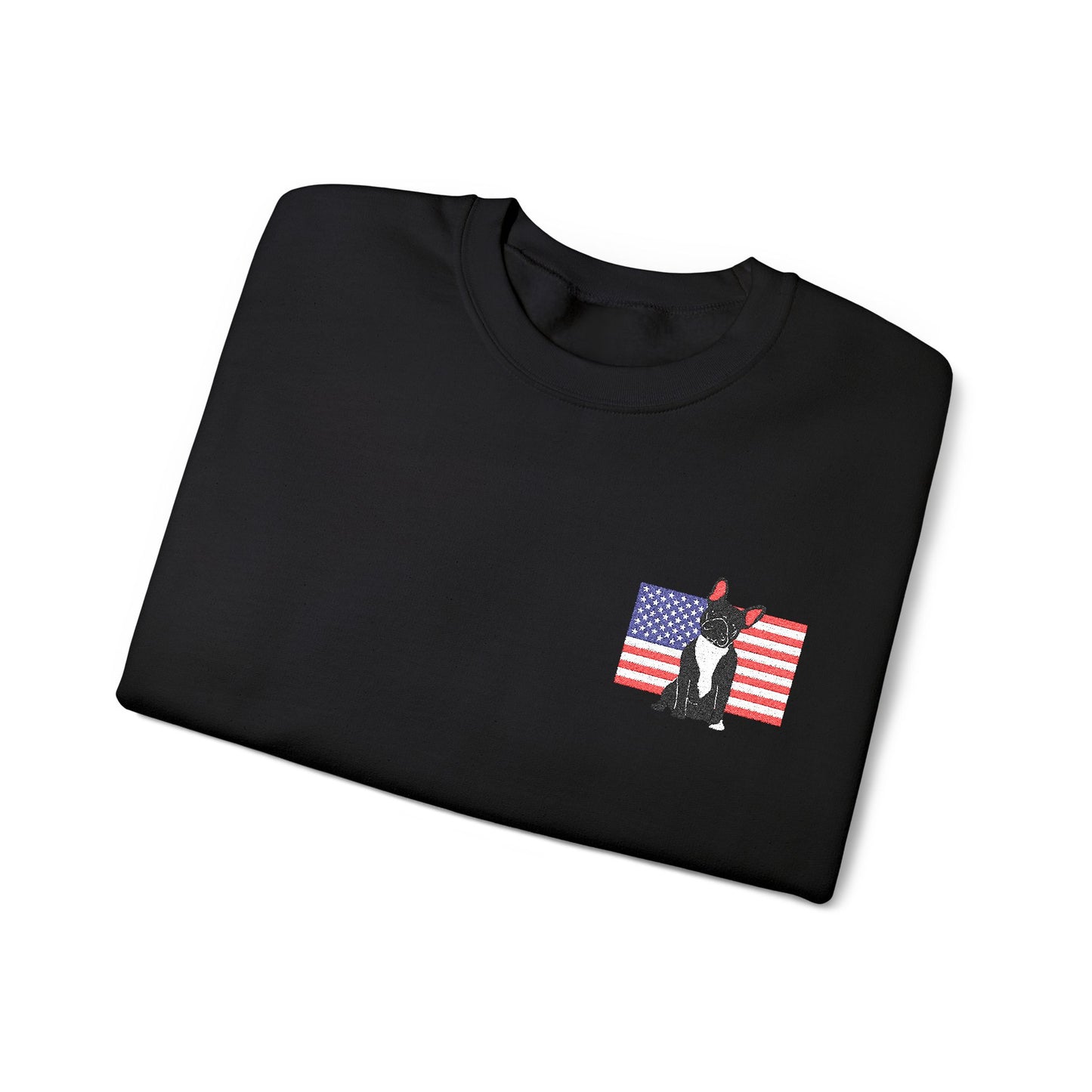 Embroidered Flag Black Frenchie Sweatshirt