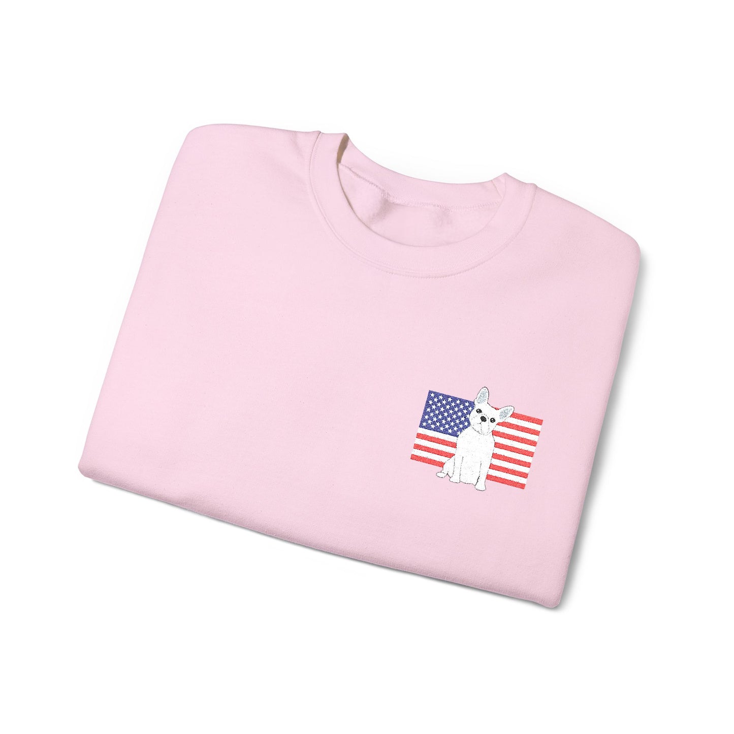 Embroidered Flag White Frenchie Sweatshirt