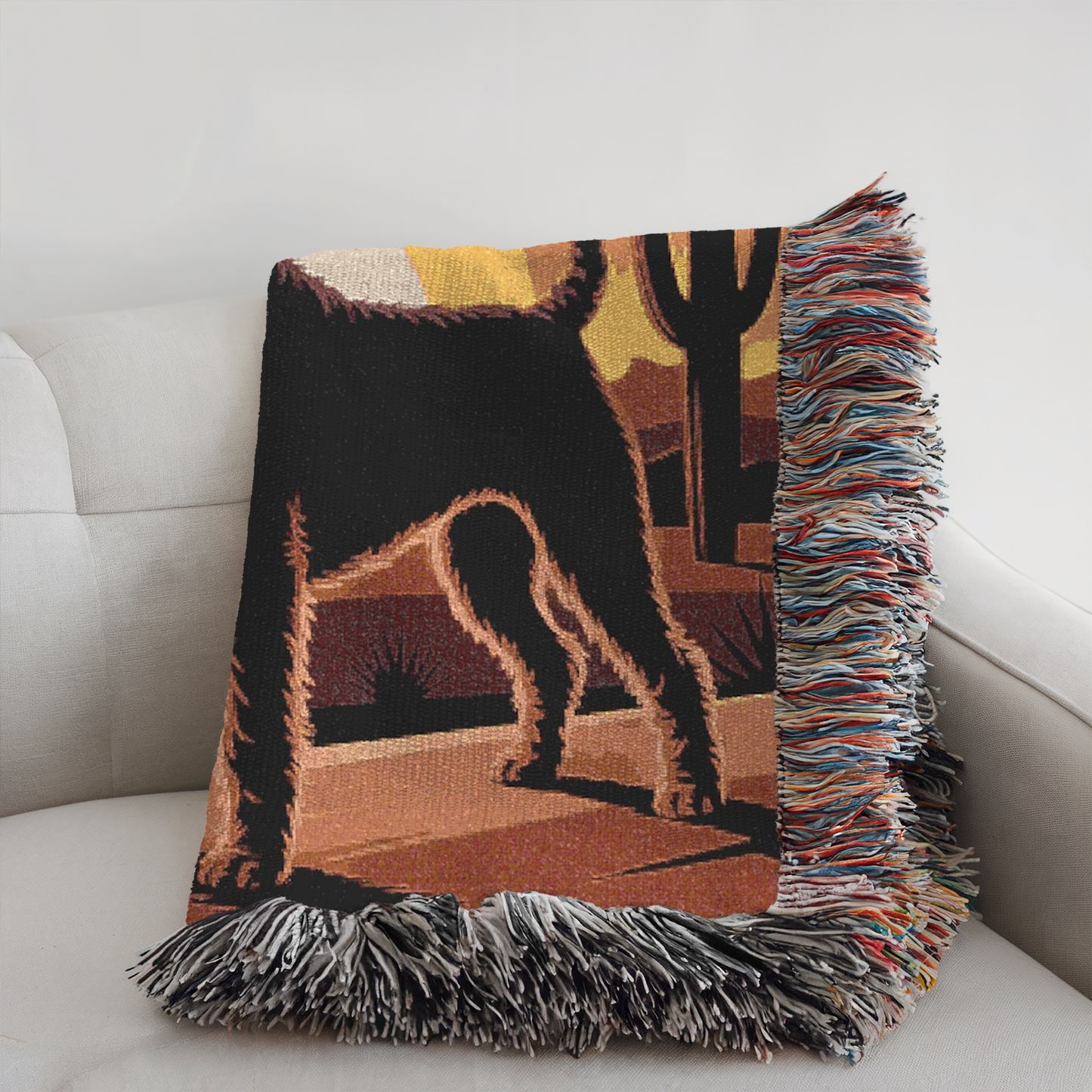 Airedale Terrier Western Desert Throw Blanket