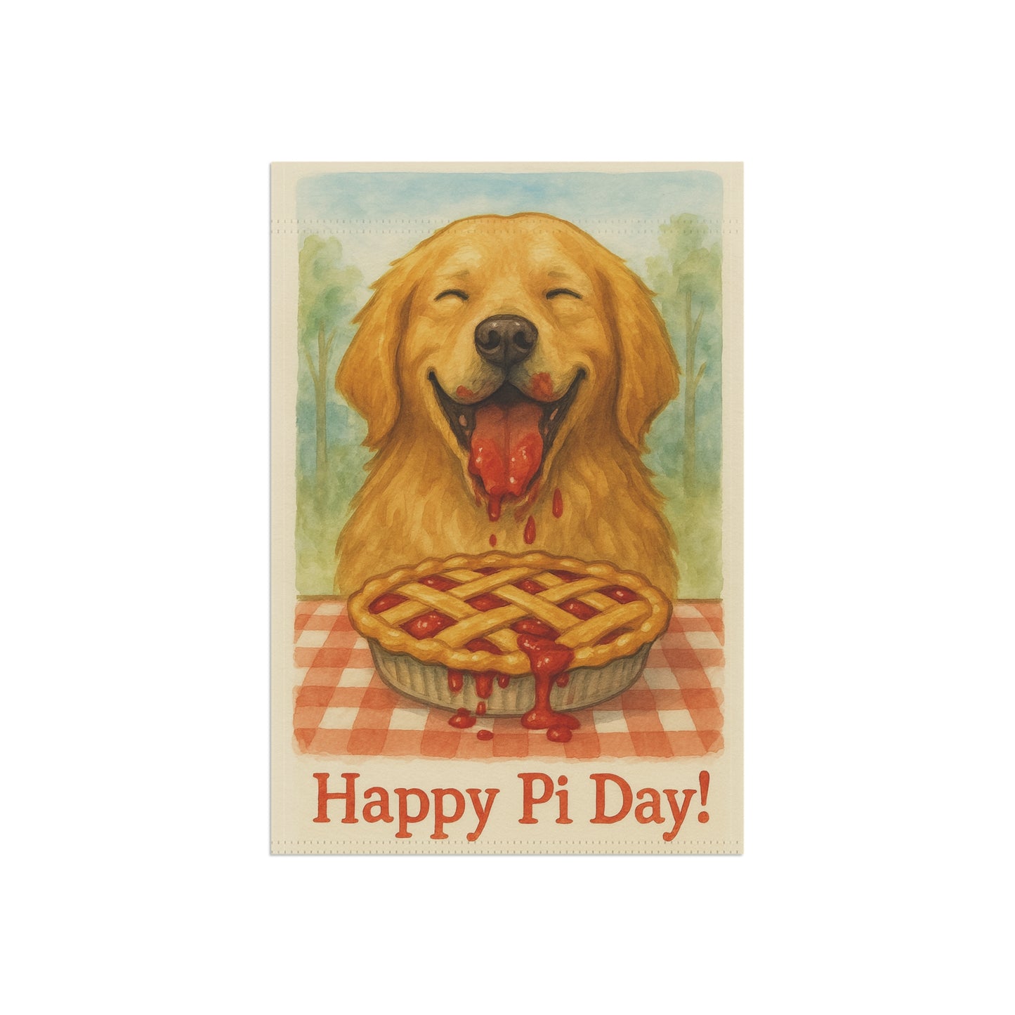 Golden Retriever Pi Day Garden Flag