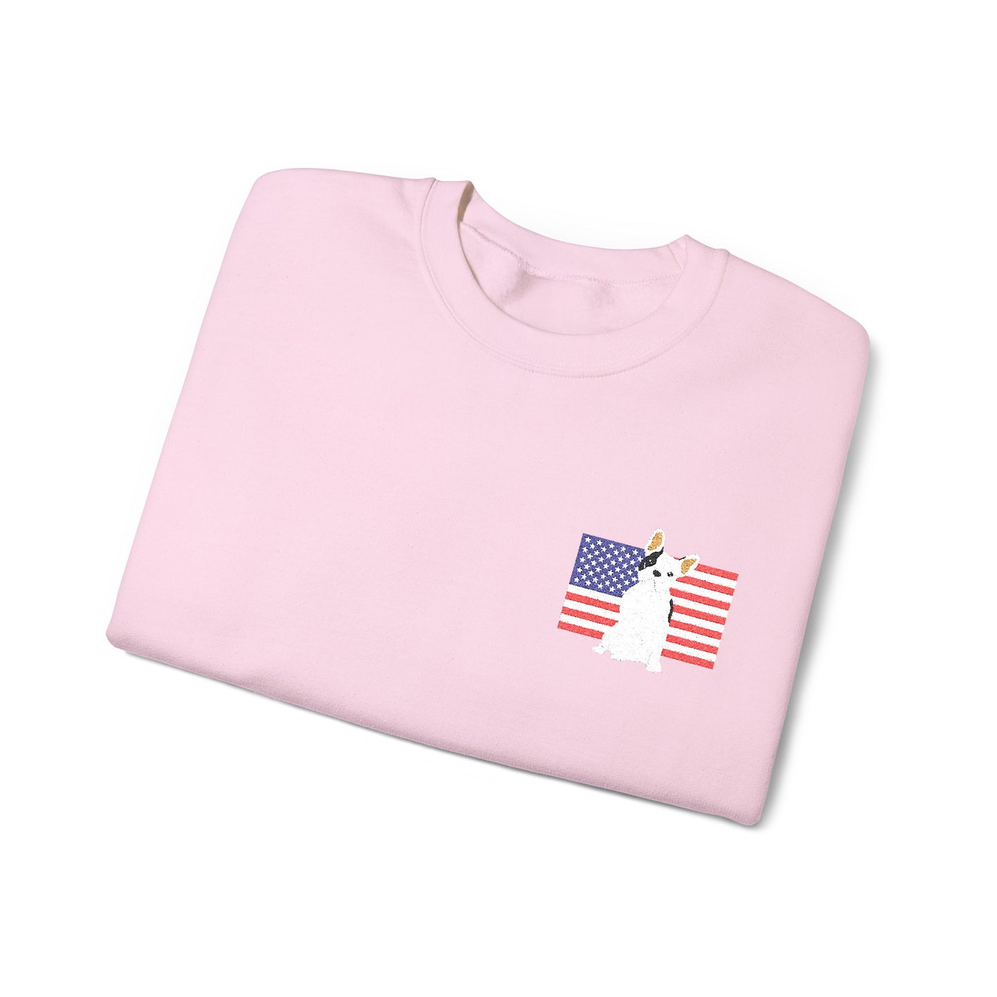 Embroidered Flag Piebald Frenchie Sweatshirt