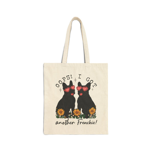 Black Frenchie Oops Tote Bag