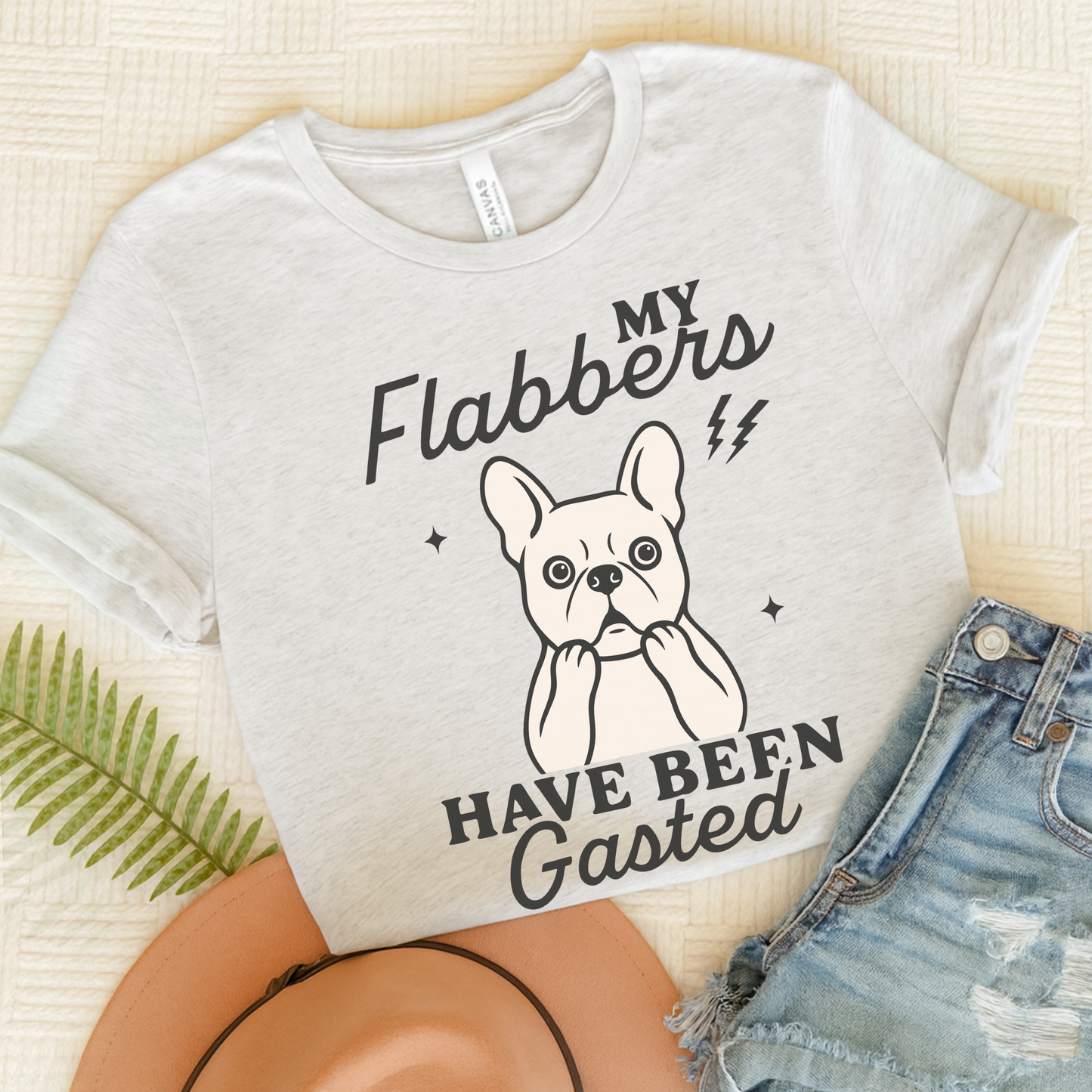 White Frenchie Flabbergasted Tshirt