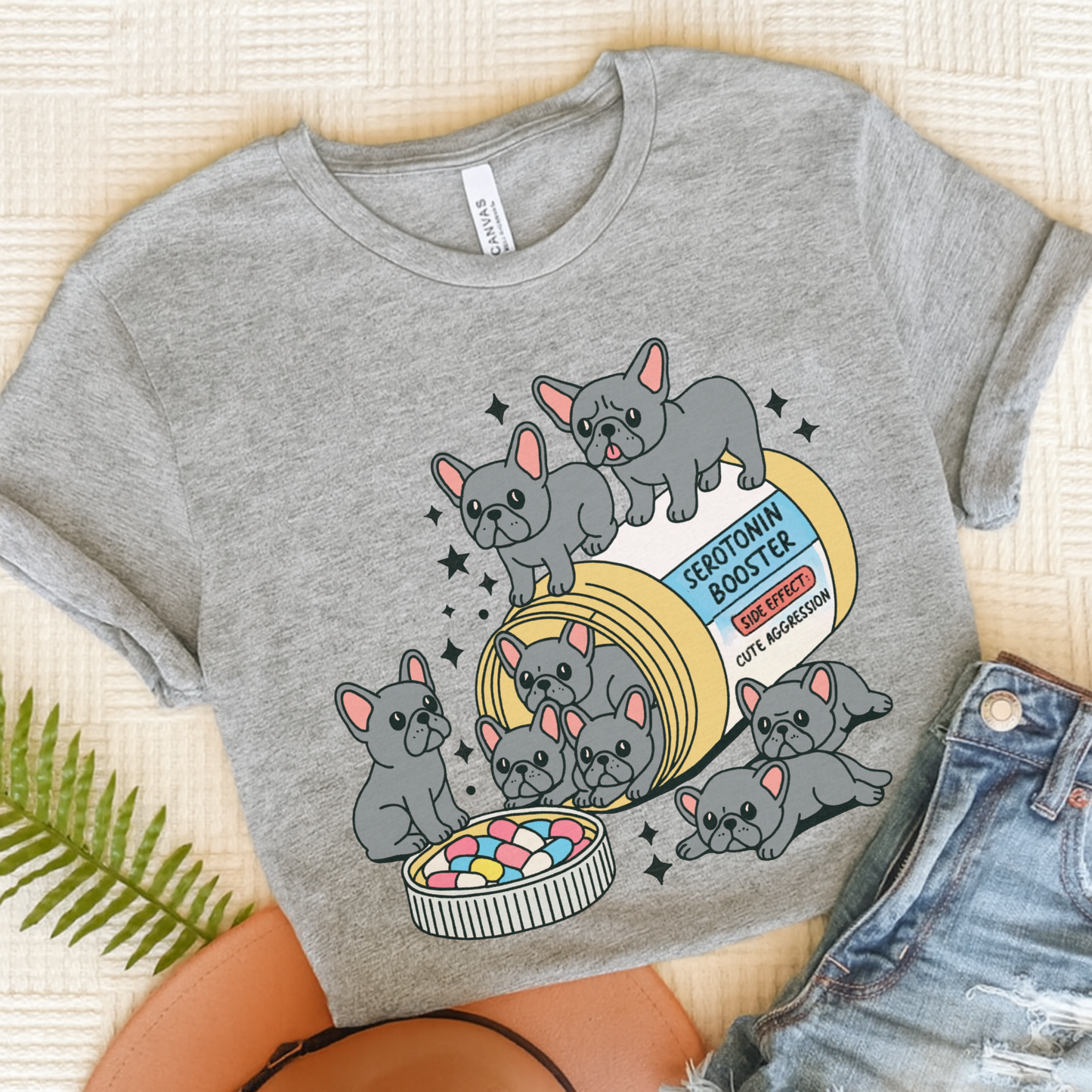 Serotonin Tee Black French Bulldog