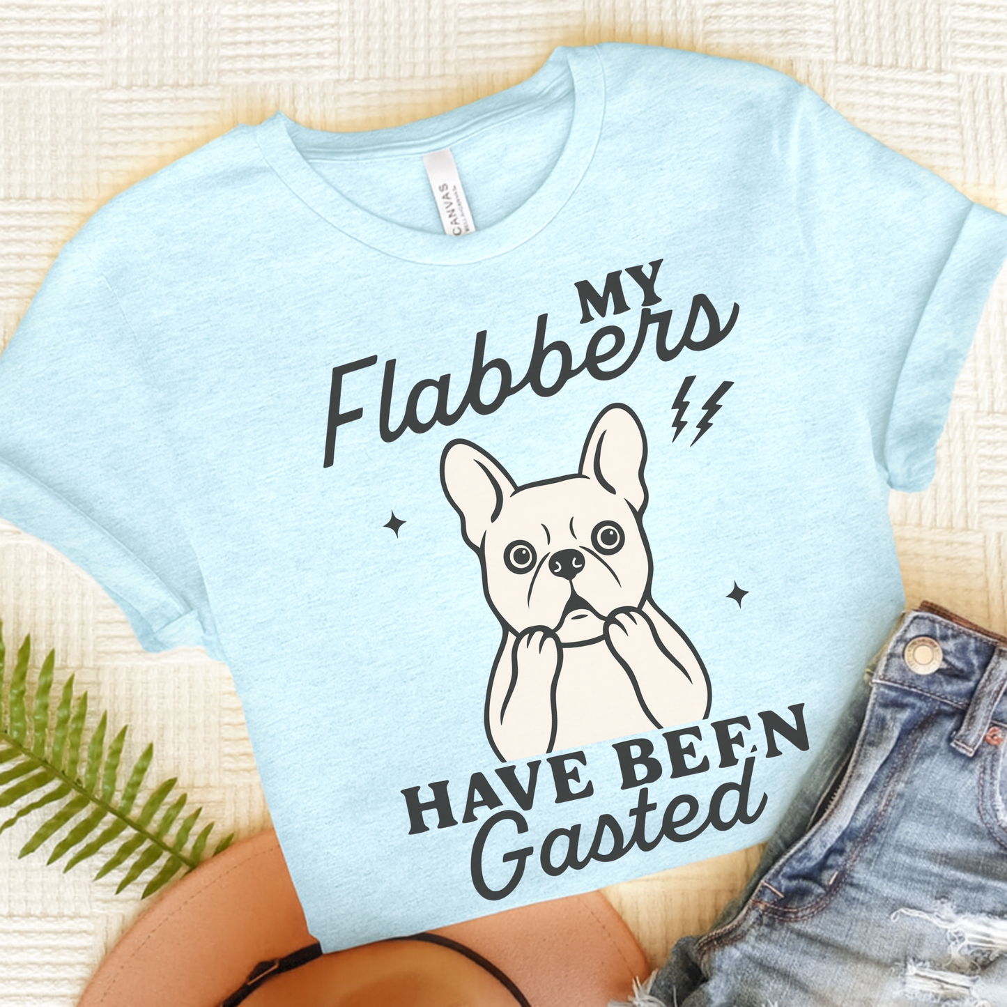 White Frenchie Flabbergasted Tshirt