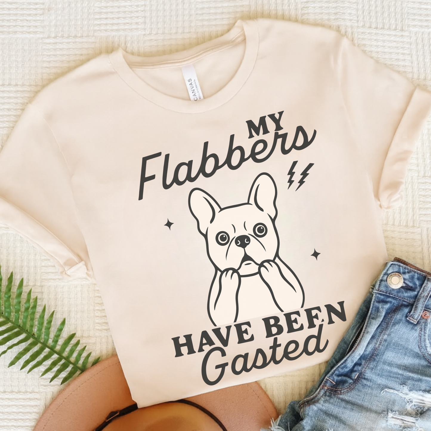 White Frenchie Flabbergasted Tshirt