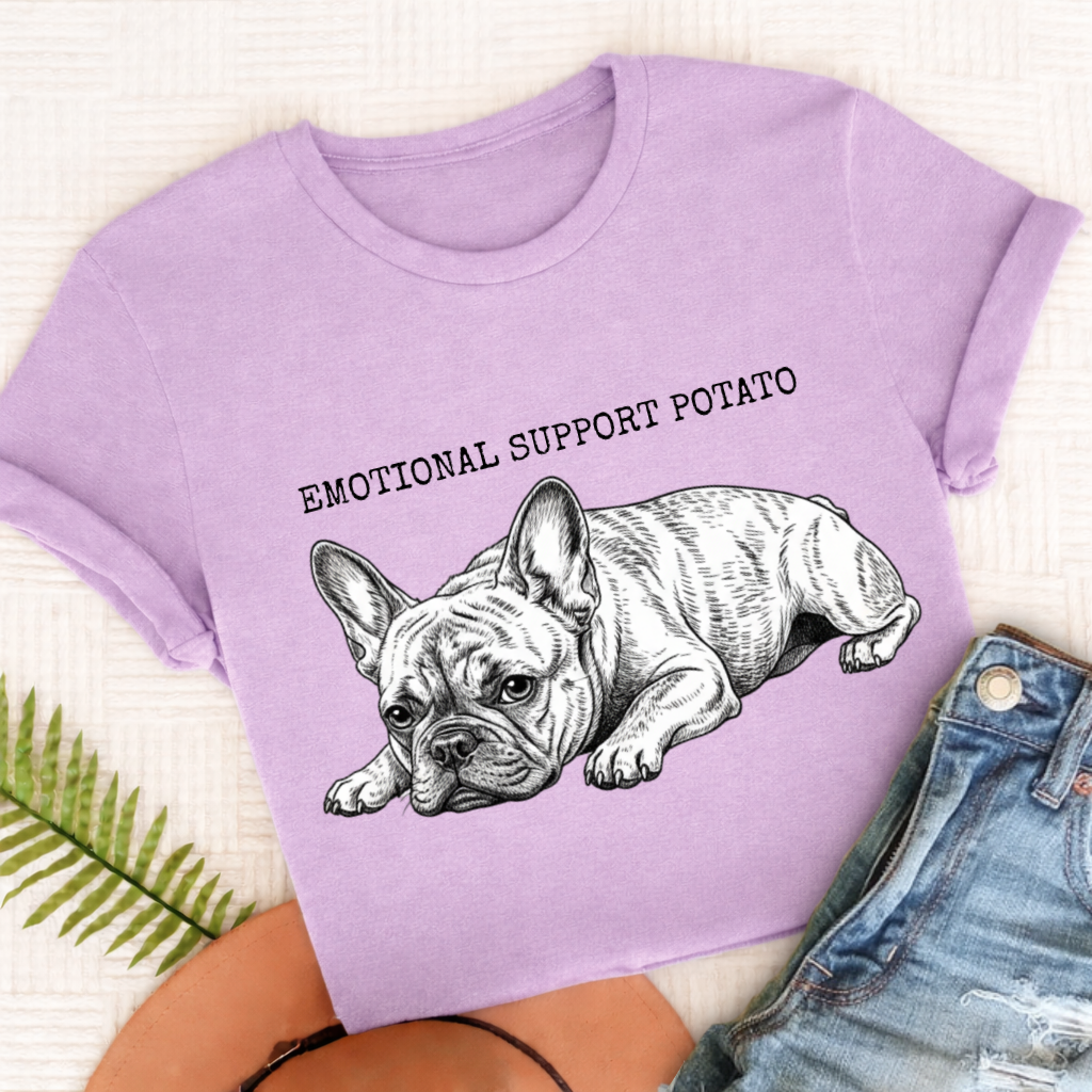 Custom Frenchie Potato Unisex TShirt Orchid