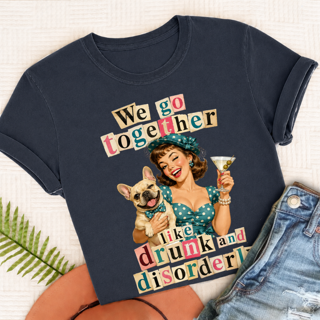 Custom French Drunk Disorderly Unisex TShirt True Navy