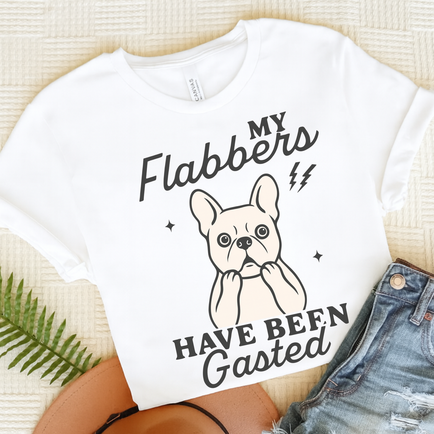 White Frenchie Flabbergasted Tshirt