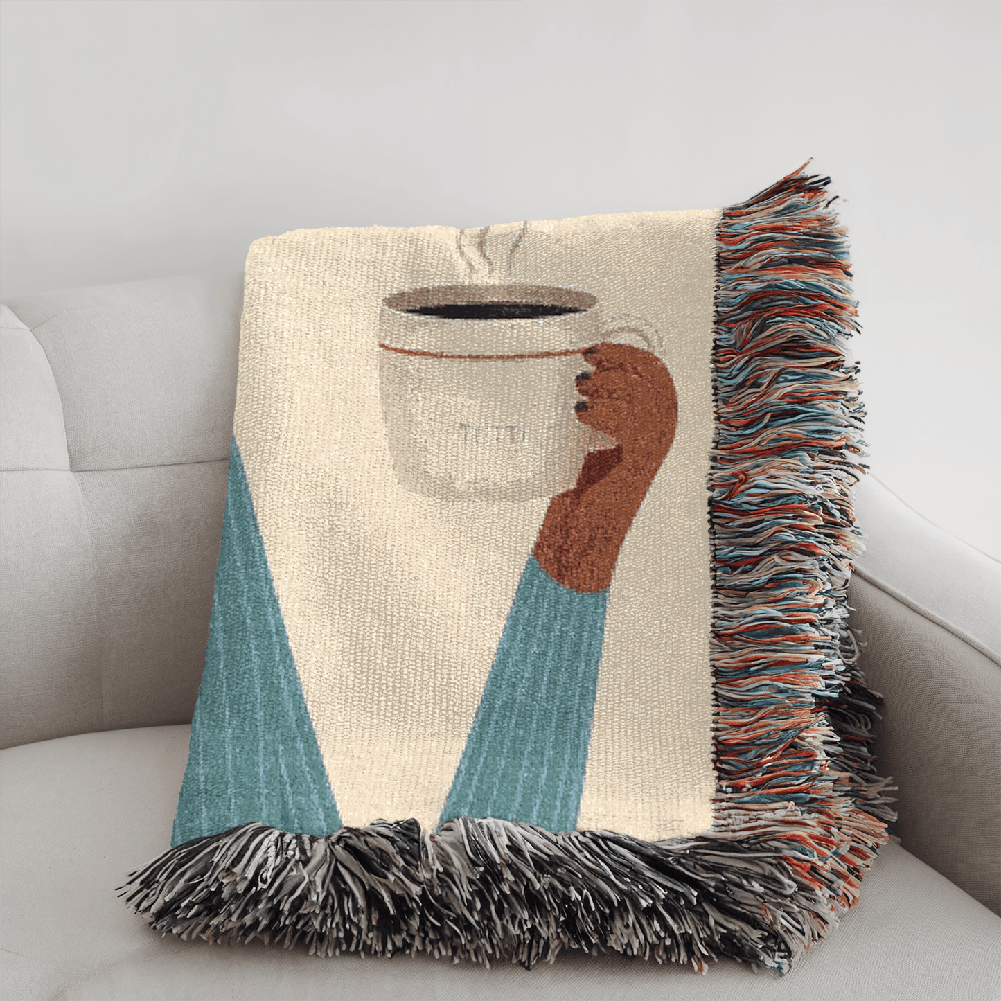 Printify Blanket Airedale Terrier Coffee Lover Throw Blanket