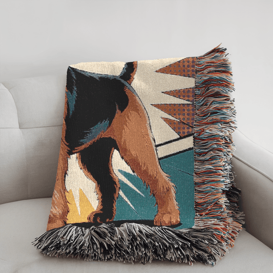 Airedale Terrier Comic Book Throw Blanket