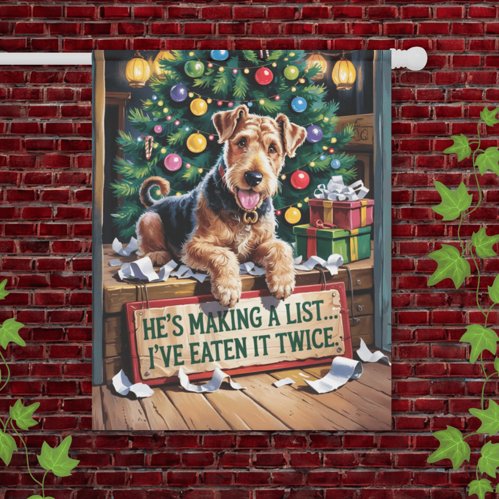 Airedale Terrier Funny Christmas Garden Flag 24.5'' × 32''