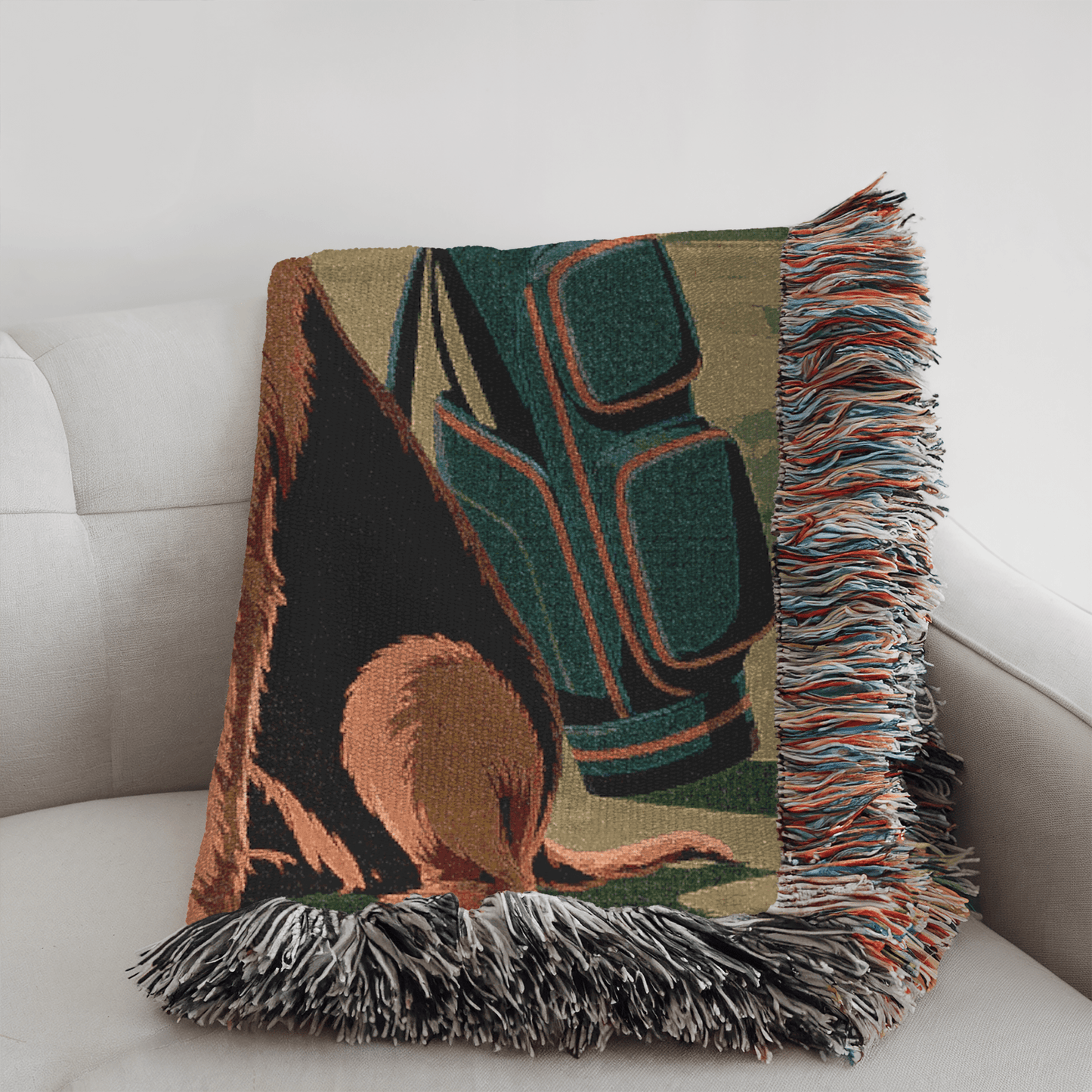 Printify Blanket Airedale Terrier Golfing Woven Blanket