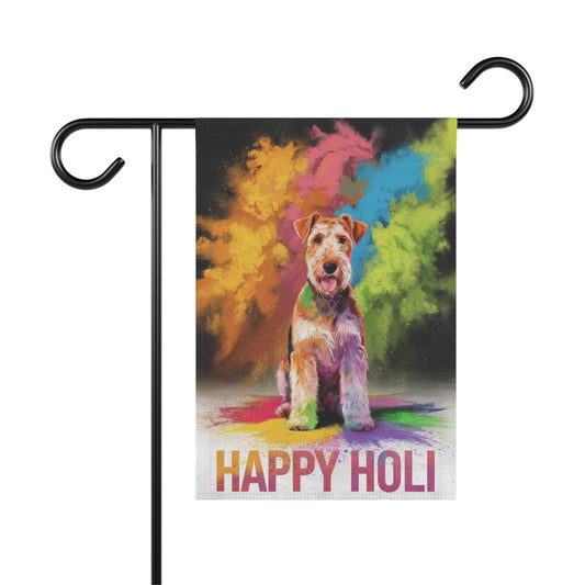 Airedale Terrier Holi Festival Garden Flag