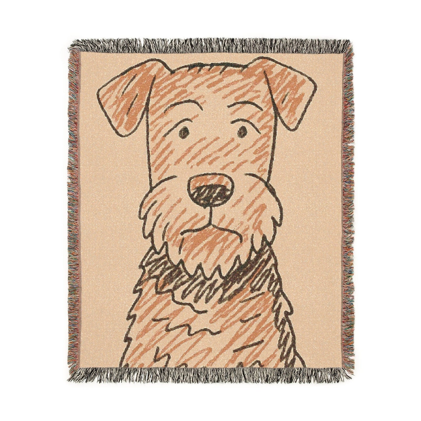 Printify Blanket Airedale Terrier Pen Drawing Throw Blanket